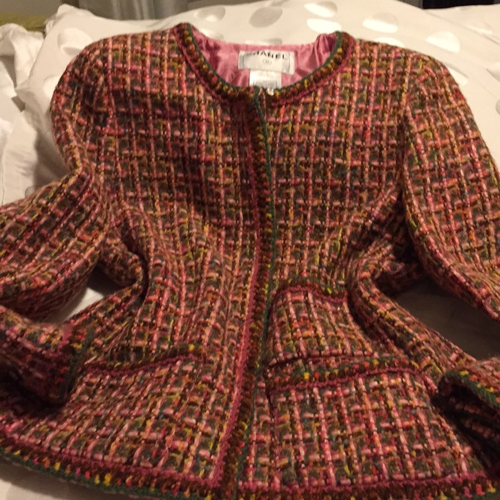CHANEL AUTHENTIC MULTI TWEED JACKET
